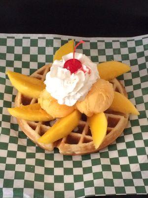 Love mangos? Try our mango waffle which comes with mango and mango ice cream