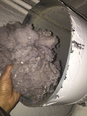 In a commercial dryer duct we began to pull lint that was causing a major clog.