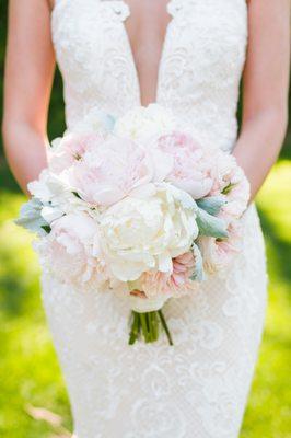 Garden Roses, Peonies & Dusty Miller