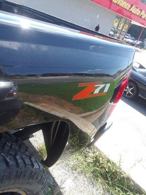 2007 Silverado left rear quarter after Repaired not replaced