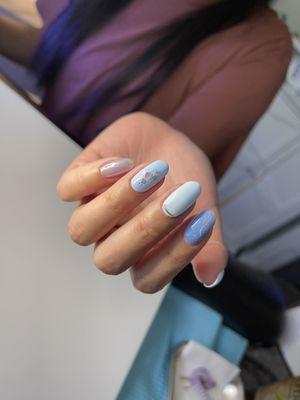 Structure gel mani with nail art