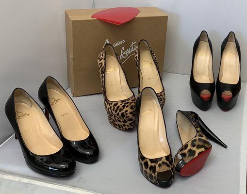 We put CASILI red soles on bottom of your favorite louboutin's! We accept mail ins as well!