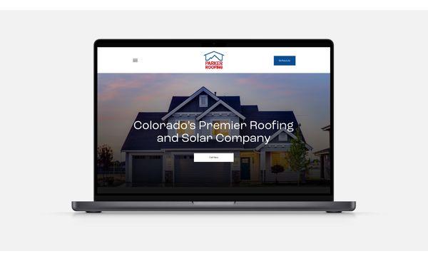 Roofing company web design and branding.