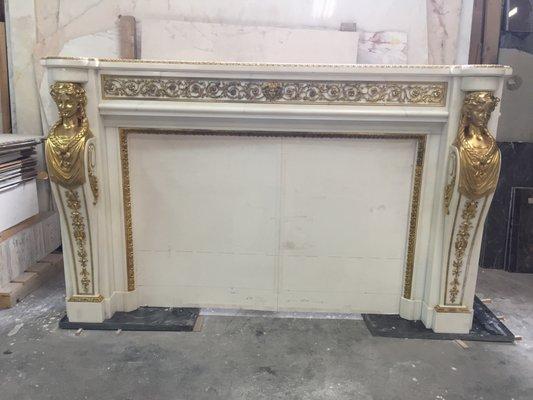 Restored an antique marble mantle