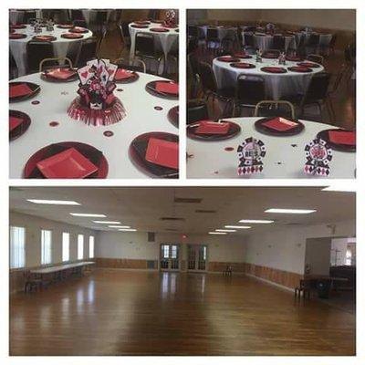 Nabb-Leslie Post 82 (Upstairs Hall). Decorations by Majestic Decor, LLC.