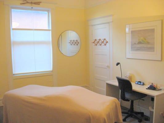 Our lovely massage therapy room