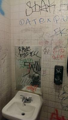 Inside the mens restroom