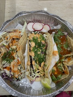 Grilled Fish Tacos, Ground Beef Taco