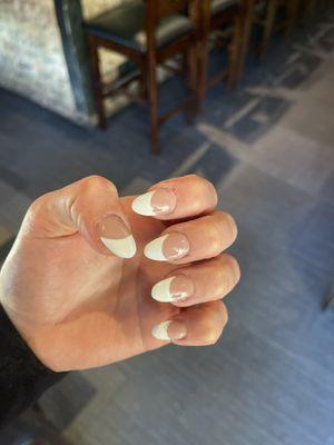 Natural french tips thanks rosy