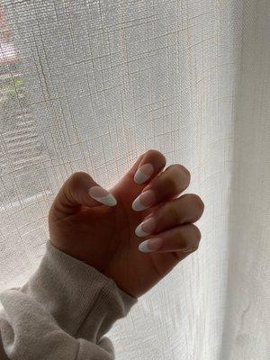 French tip white nails