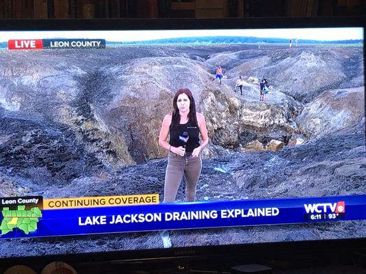 The lake looks a little different. Porter Sink has opened again.