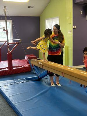 Showing off some skills on the beam