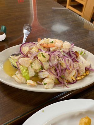 Fish and shrimp ceviche