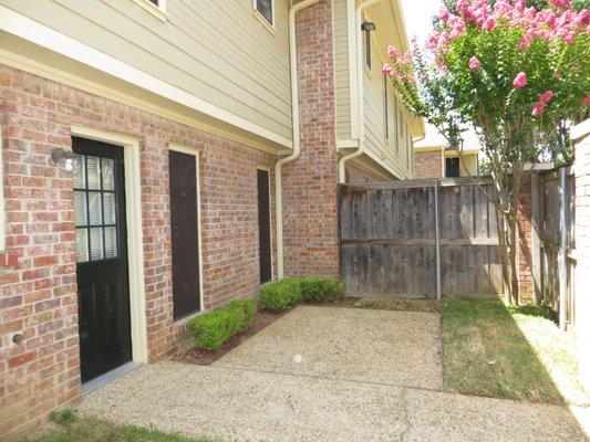 Patio of our 2 bed 1.5 bath townhome.