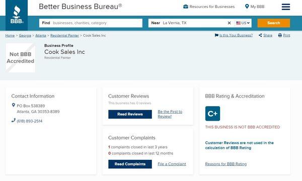 Just check out how great their rating is the BBB and why have a sister company to receive payments.  Do not buy a cook portable building.