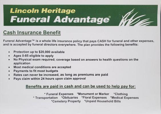 Lincoln Heritage Funeral Advantage Program