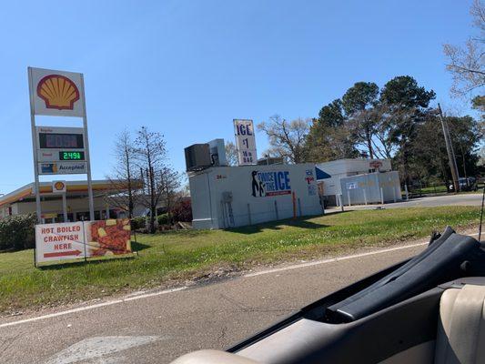 It's in the old car wash, drive thru crawfish!