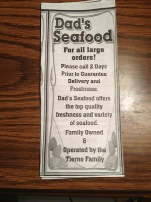 Dad's Seafood