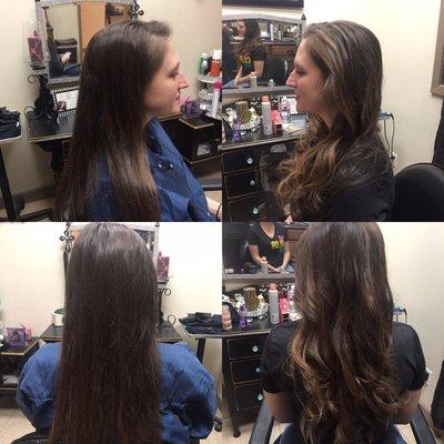 Before and after Bayalage and  some medium to long layers