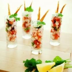 seafood ceviche 
shooters