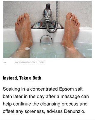 Don't forget your epsom salt soak after a treatment with me