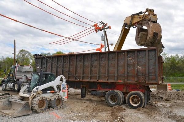 Loading out our dump trailer