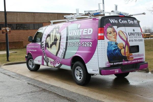 The service vehicle for Breast Cancer Awareness. These guys are awesome!!!