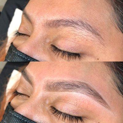 Brow Shaping before & After by Ilene.