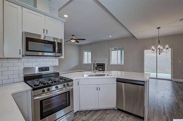 Kitchen with stainless steel appliances