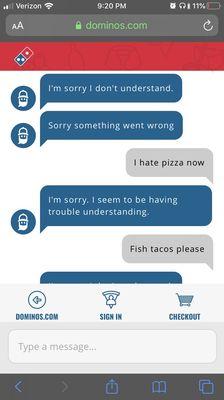 Bad pizza bot- no pizza for us