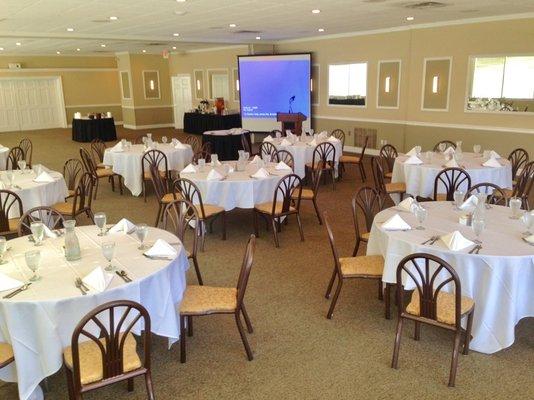 Ballroom Setup for a Corporate Luncheon