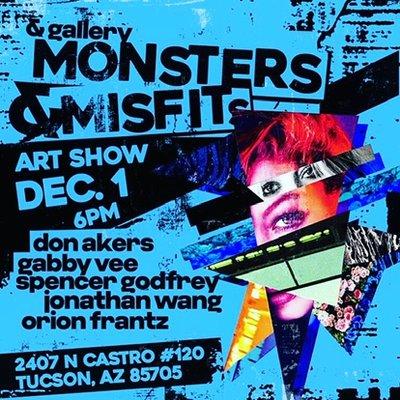 Save the date: DECEMBER 1! Monsters & Misfits Art Show is happening in Tucson, AZ featuring art by Orion Frantz, follow at @loosebones