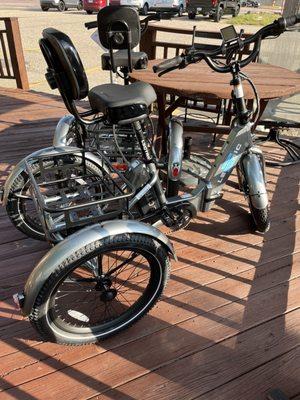 Three wheel e-bikes now available.