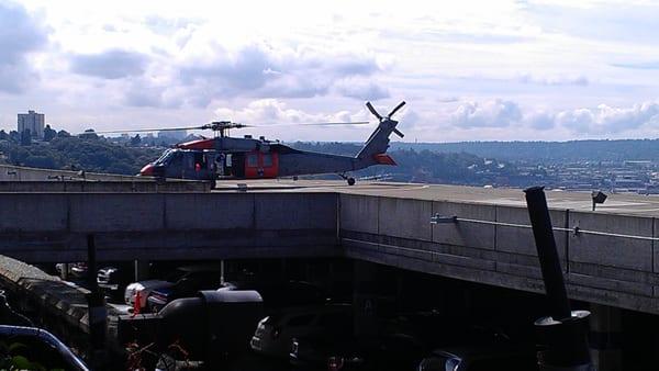 UH-60 Blackhawk on the Harborview Medical Center helipad.