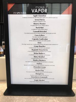 Juice Menu