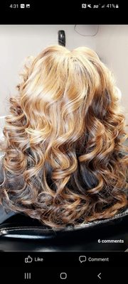 Custom color blend on hand made unit luscious curls