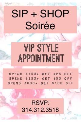 Scheduled a VIP Style Party for You and Your Girls today!