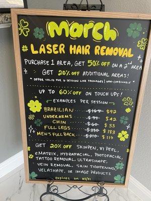 Laser deals for the month