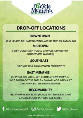 Other drop off locations in the area. This location is the "East Memphis" location.