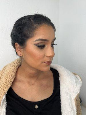 Smoked out eyeshadow and glam makeup