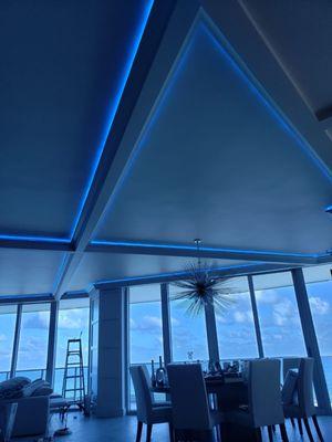 Blue Led Lighting Installation