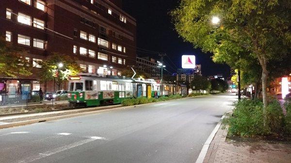 Green Line train at Blandford Street station