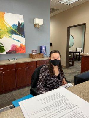 Lakeviewpointe Dentistry Cassie at the front desk.