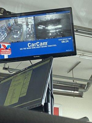 Car cam lets you see what they are working on.