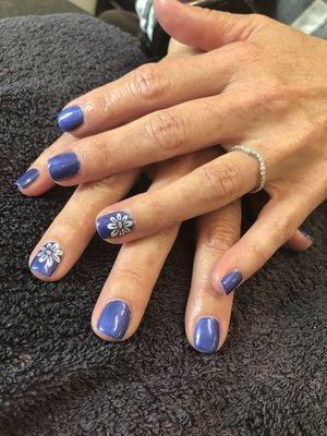 Gel manicure with stamps