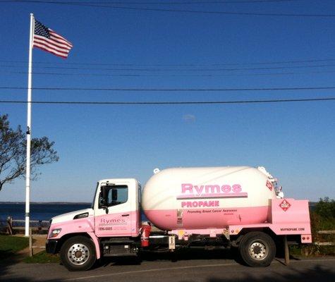 Our Pink-ribbon propane truck.