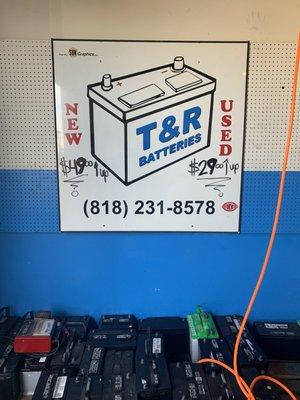 Used batteries starting at $29 and New batteries starting at $49