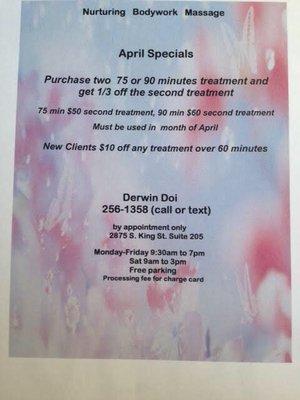 April specials