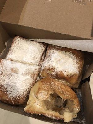 This is fried kolache bread with very little powder sugar. It is Not beignet.. 2.12$ each??