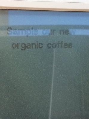 "sample our new organic coffee"